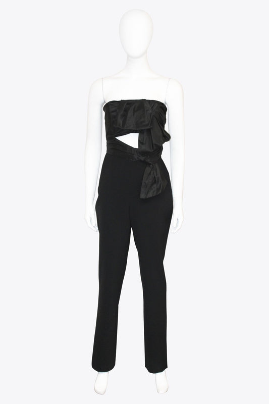 Carolina Herrera Black Strapless Jumpsuit with Bow