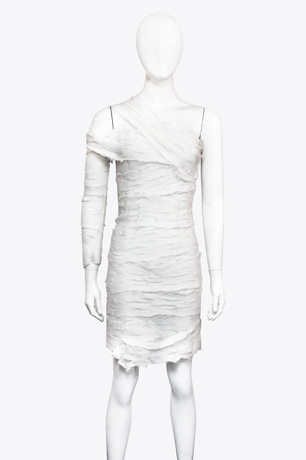 Balmain White One Shoulder Bodycon Dress