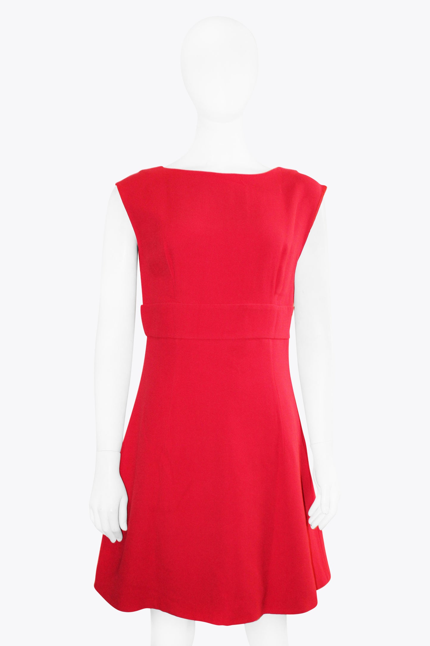 Miu Miu Red Sleeveless Dress With CrissCross Open Back