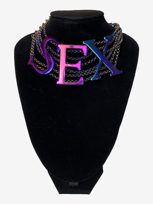 Vivienne Westwood Purple Iridescent "SEX" Choker