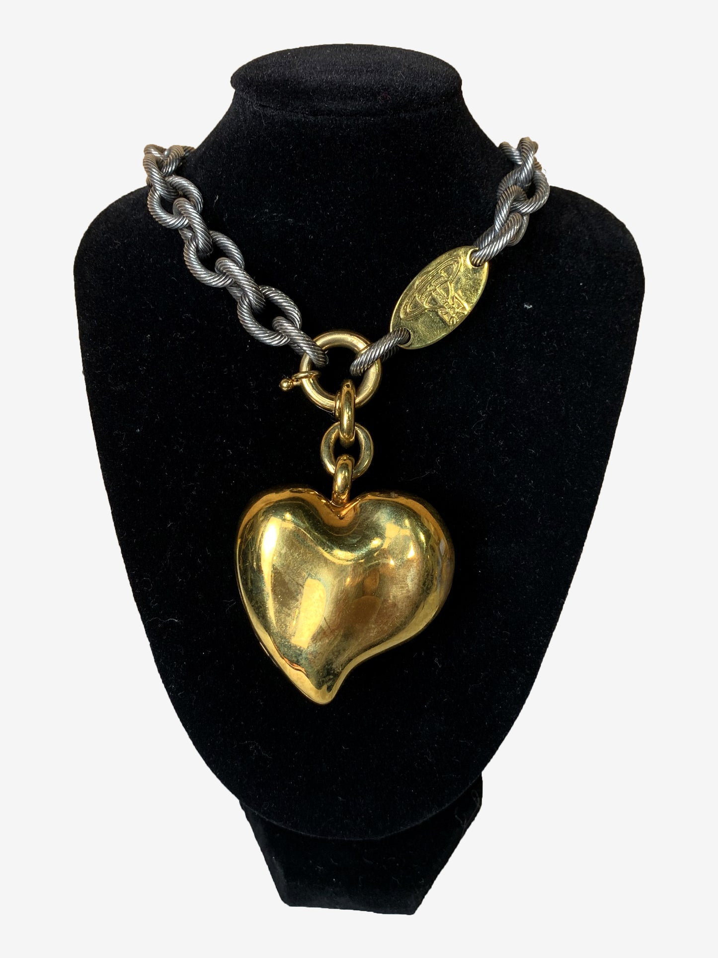 Vivienne Westwood Gold Heart Pendant Chain Necklace