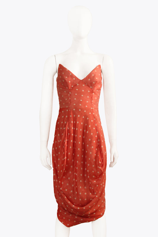 Vivienne Westwood Pink Polk-A-Dot Midi Dress