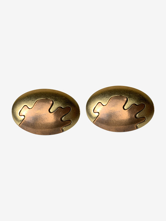 Yves Saint Laurent Gold Oval Earings