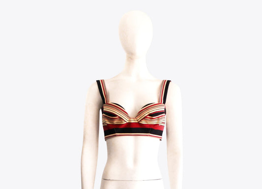 Thierry Mugler Striped Bra Top