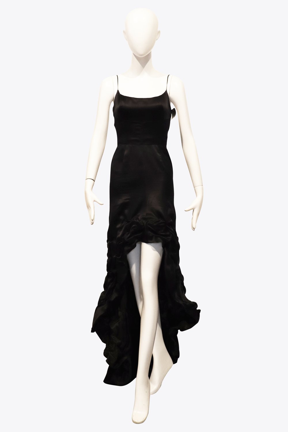 Moschino Black High Low Ruched Hem Gown