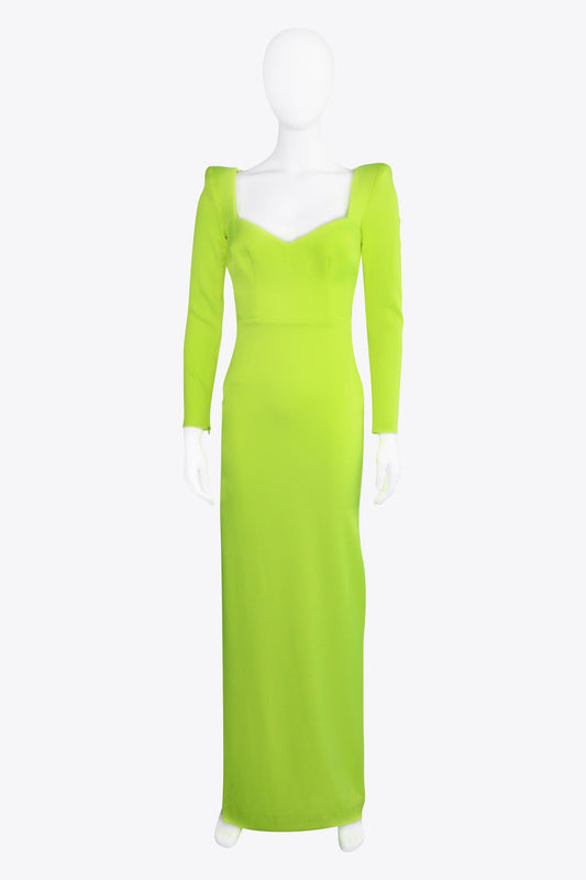 Alex Perry Neon Yellow Longsleeve Gown