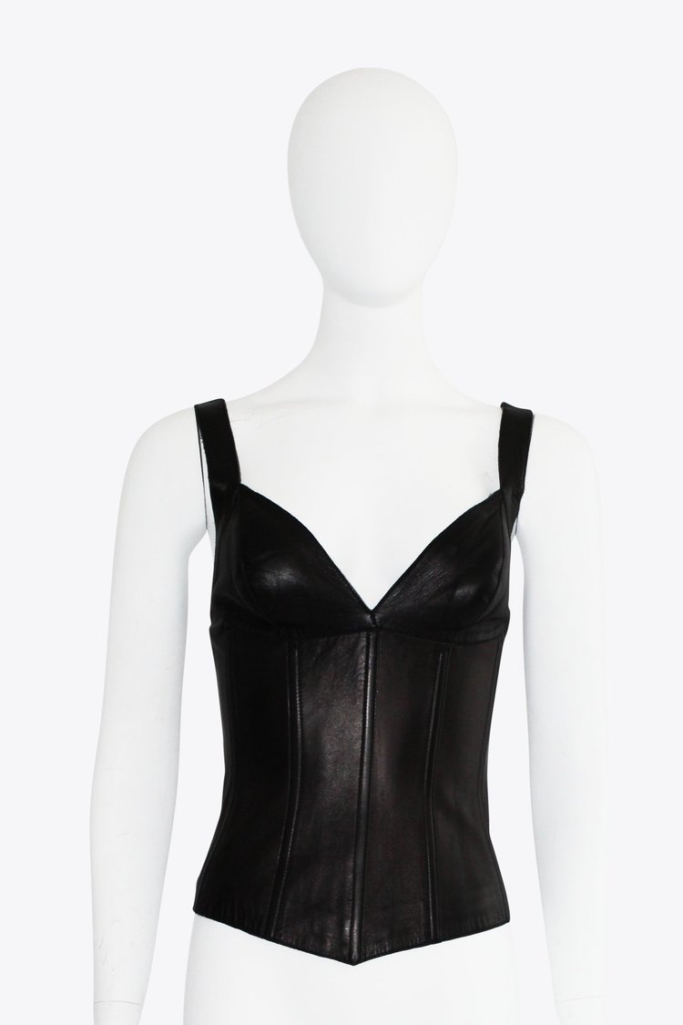 Dolce & Gabbana Black Leather Corset