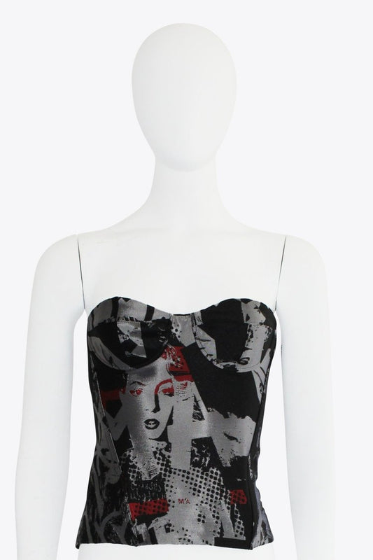 Marques Almeida Black Graphic Corset