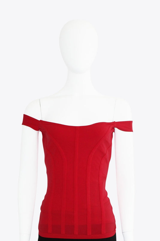 Ellery Red Off-The-Shoulder Corset