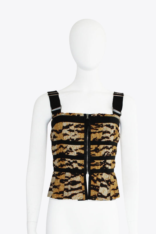 Dolce & Gabbana Brown Tiger Print Corset