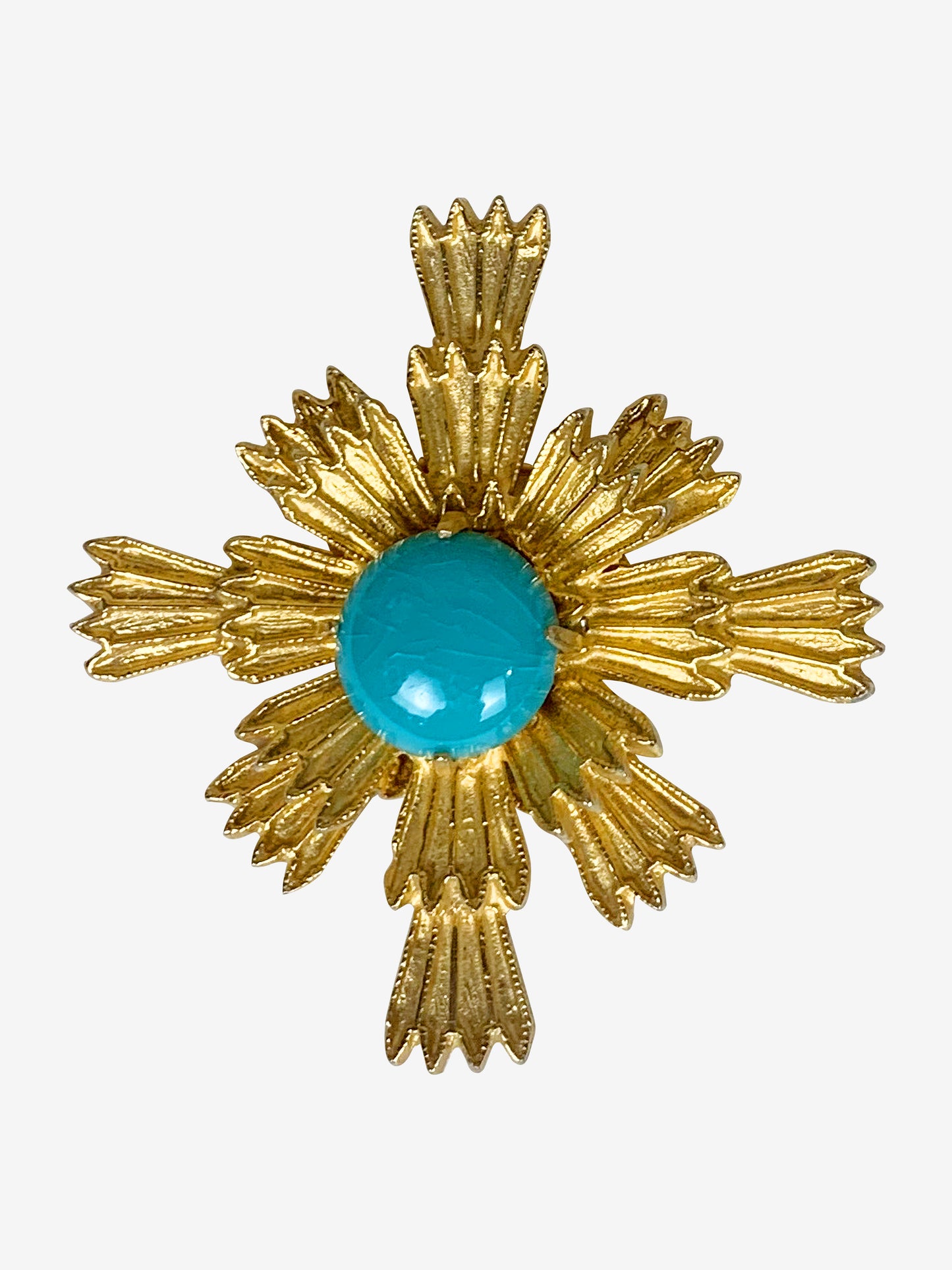 Judith Green Gold & Turquoise Pin