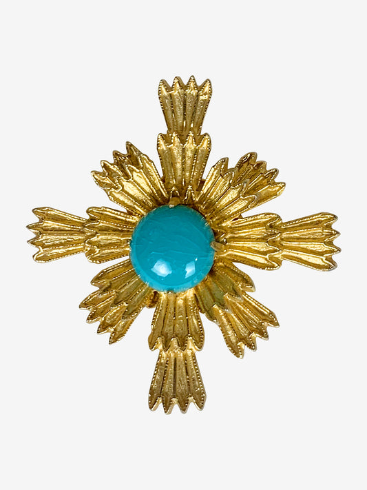 Judith Green Gold & Turquoise Pin