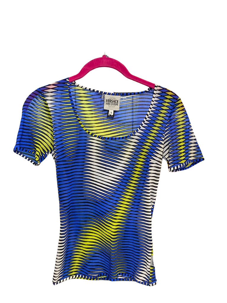 Versace Blue & Yellow Psychedelic T-Shirt