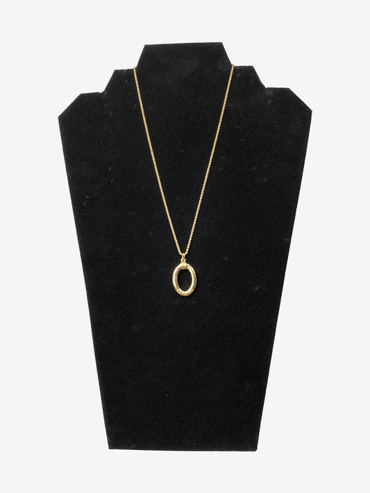 Christian Dior Gold Oval Necklace