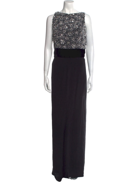 Azzaro Black Sequin Top Gown