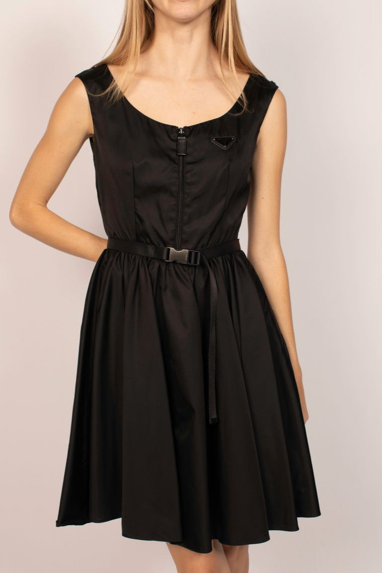 Prada Black Dress With Belt Detail