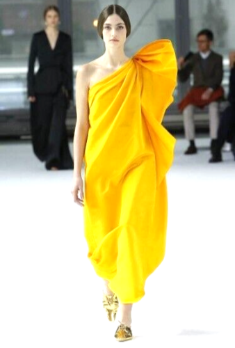 Carolina Herrera Yellow Strapless Bow Dress