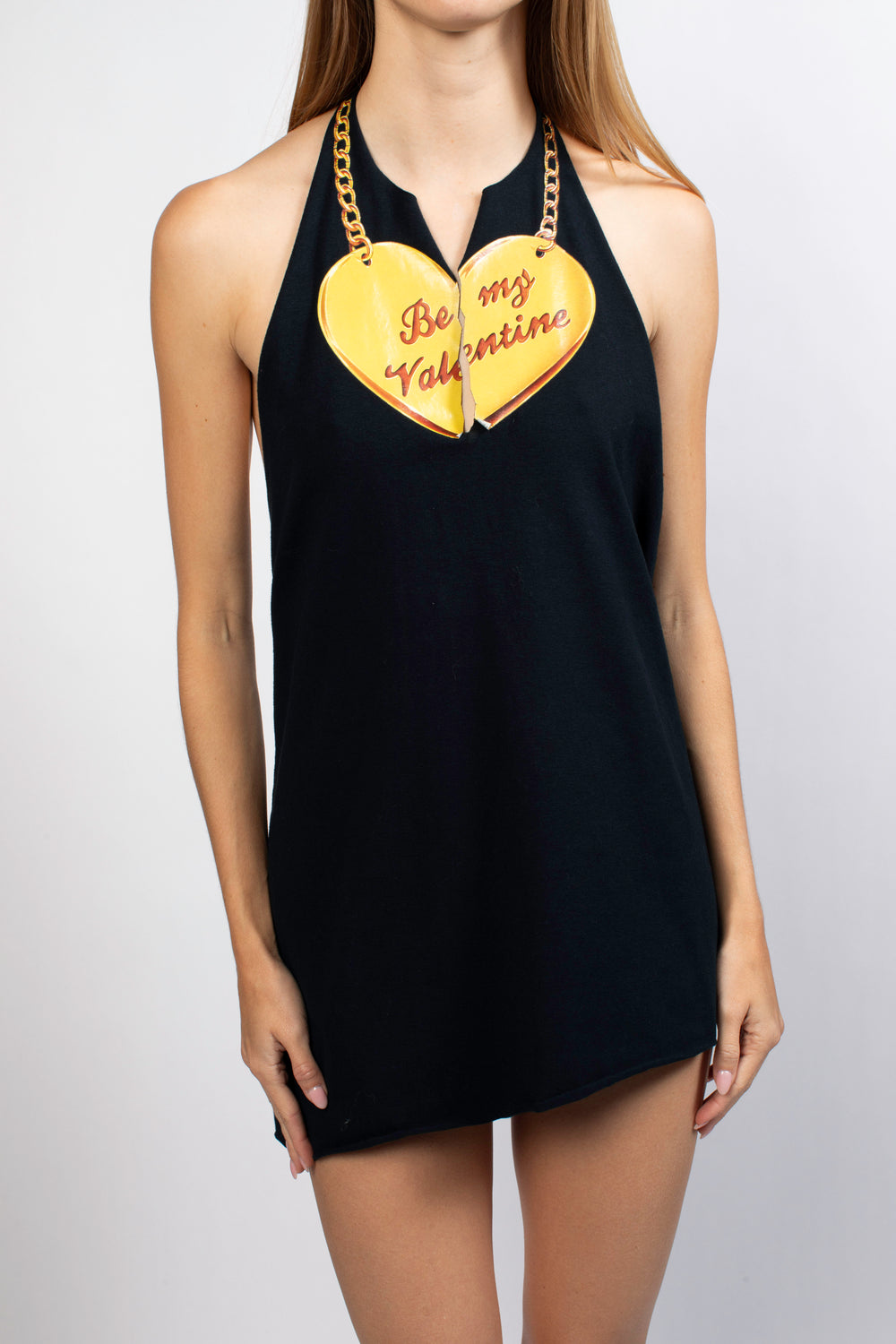 Chloe Black "Be My Valentine" Halter Mini Dress Open Back