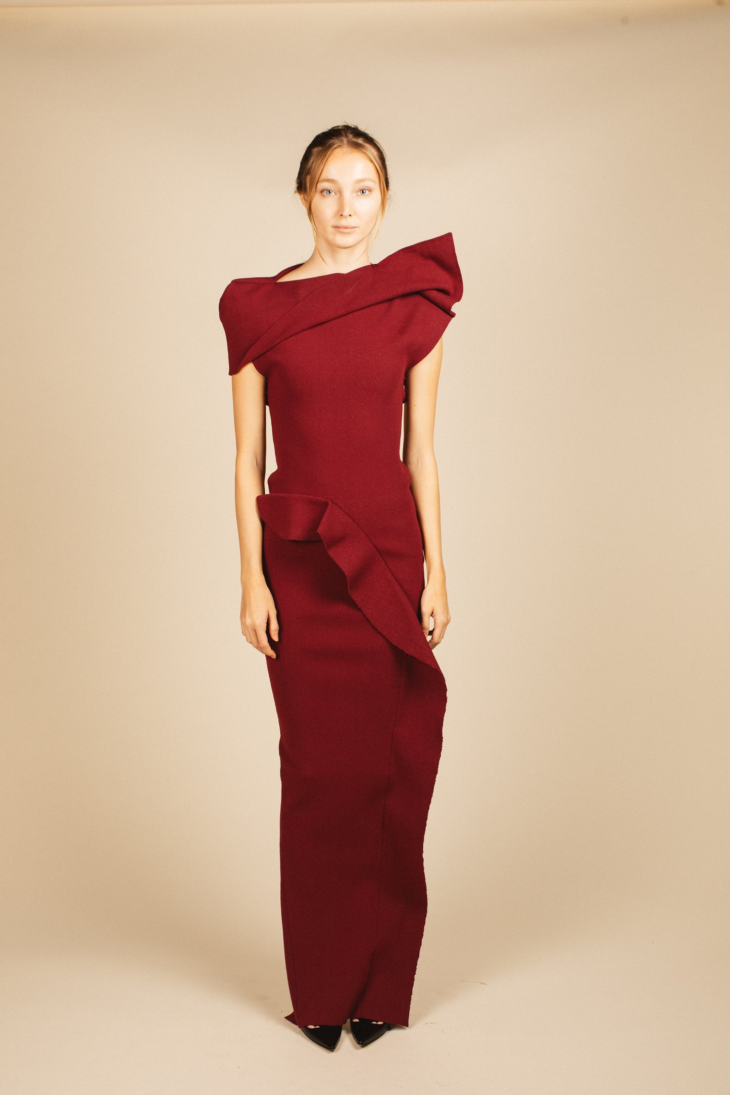 Rick Owens Red Ruffled Gown