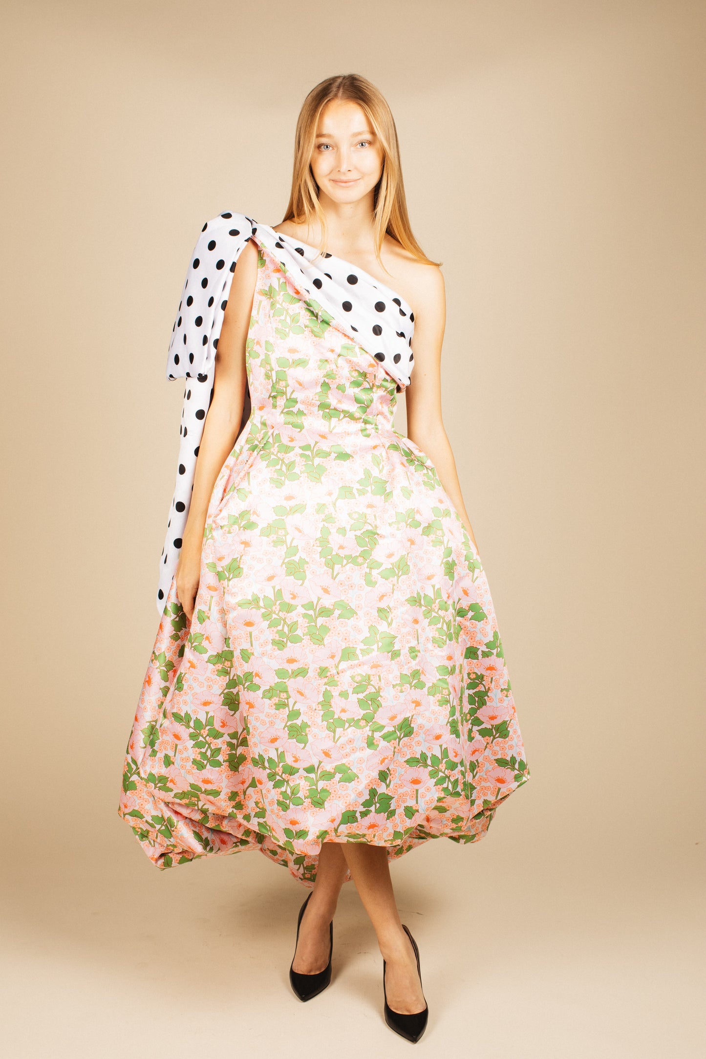 Richard Quinn Floral & Polka Dot Bubble Gown