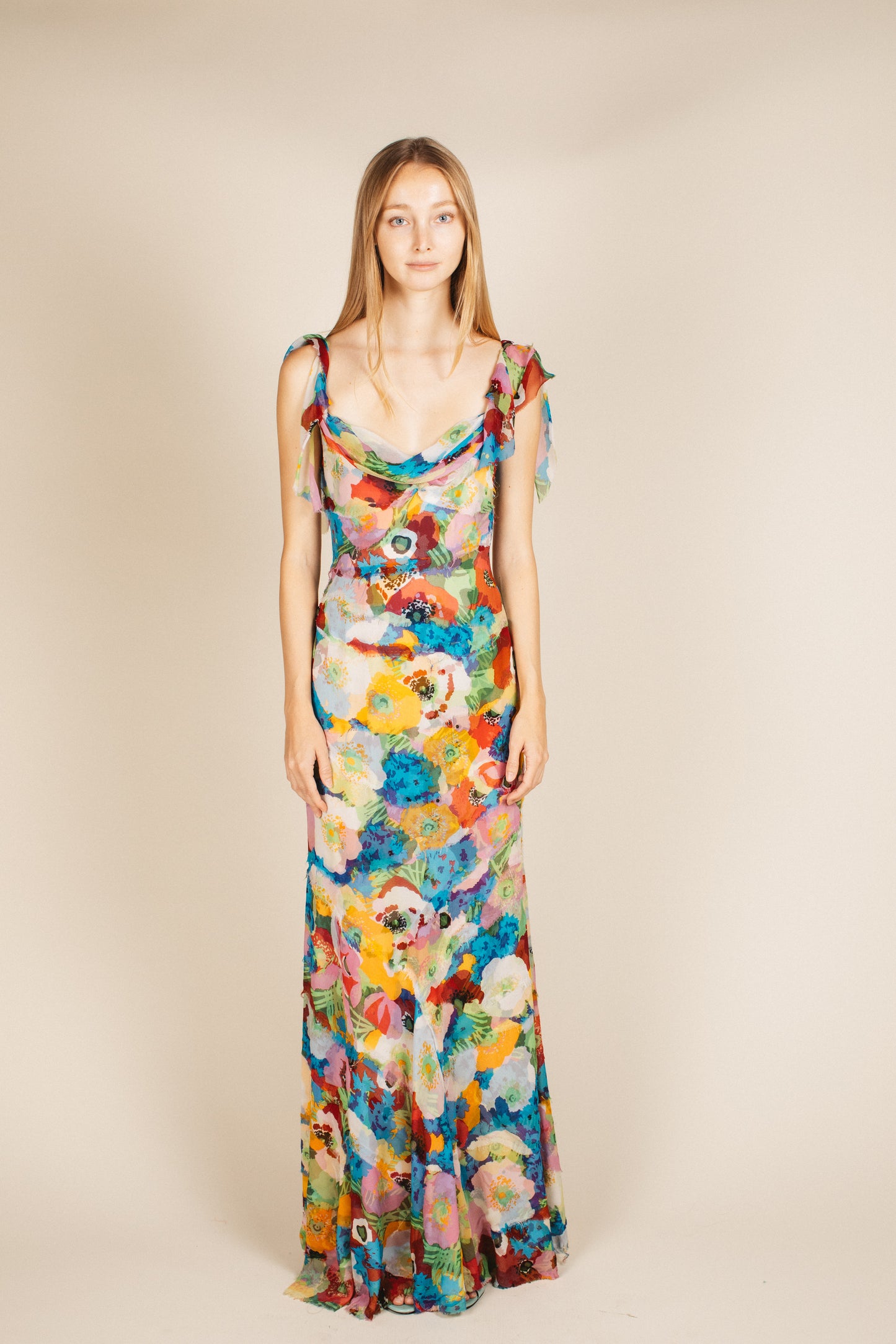 Moschino Rainbow Floral Gown