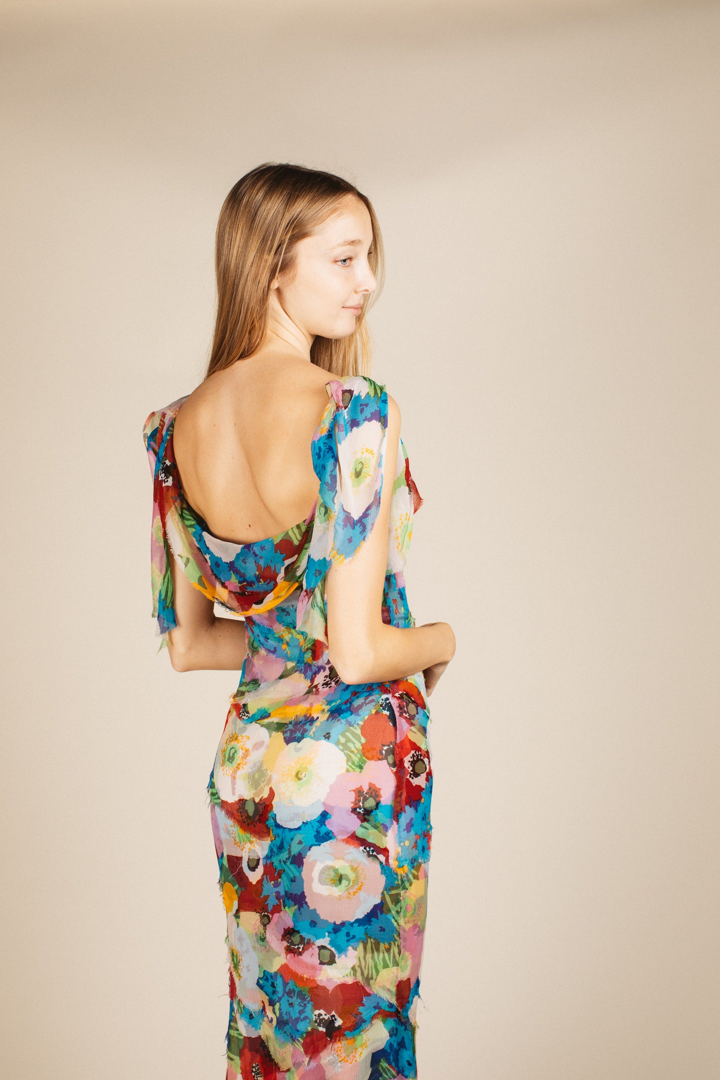 Moschino Rainbow Floral Gown