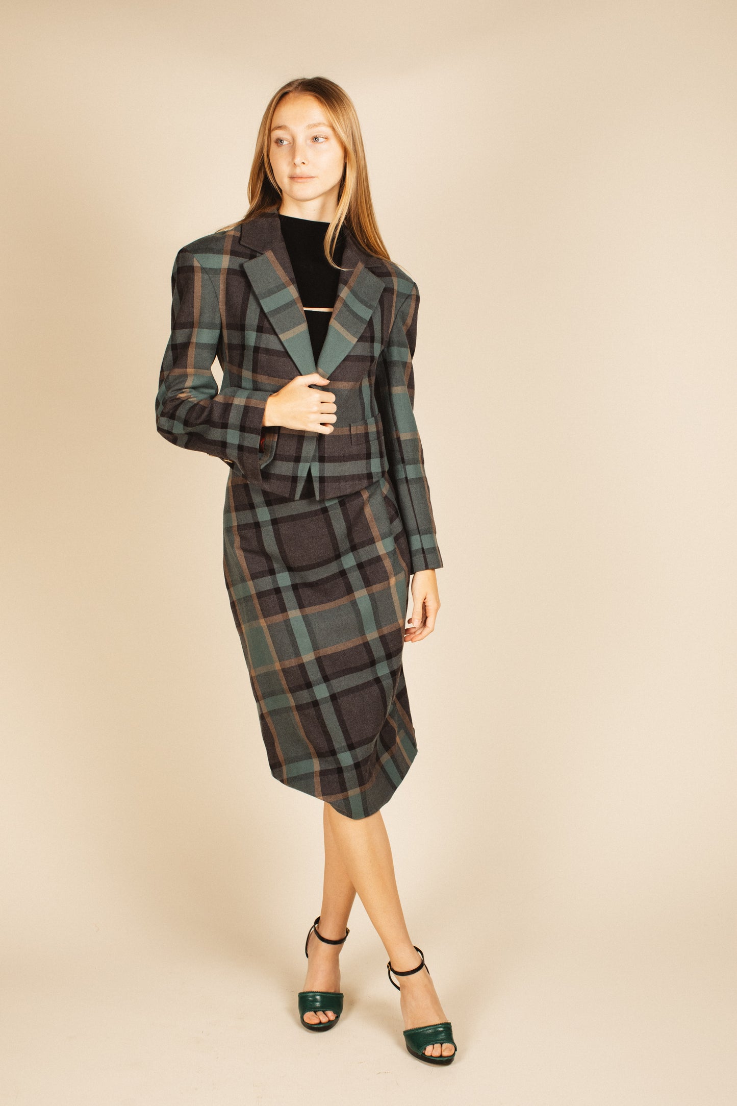 Vivienne Westwood Green Plaid Skirt Suit