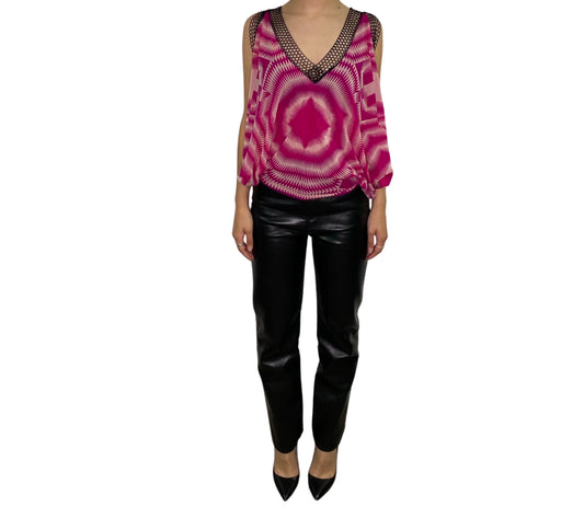 Jean Paul Gaultier Pink Psychedelic Flowy Top