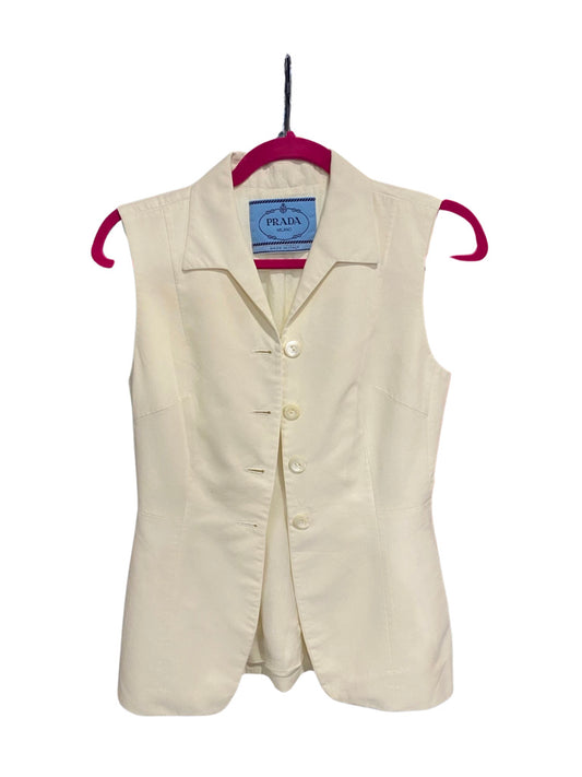 Prada Cream Button Up Vest