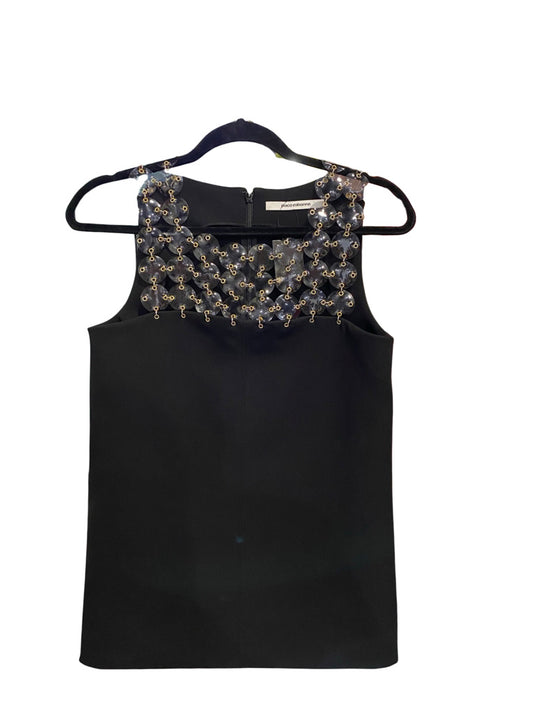 Paco Rabanne Black Tank With Circle Neckline Detail