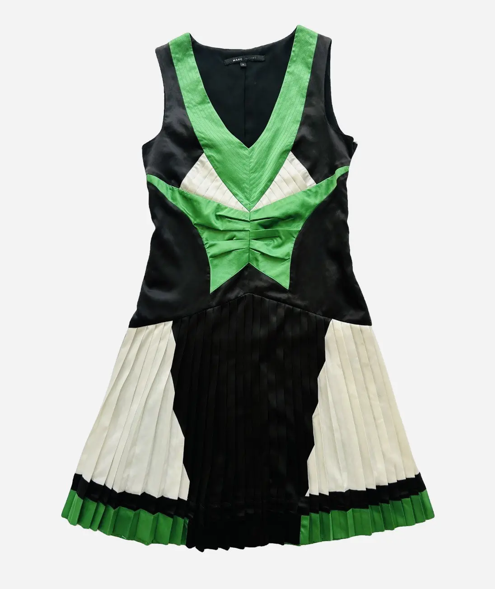 Zac Posen Multicolor Black Green and White Dress