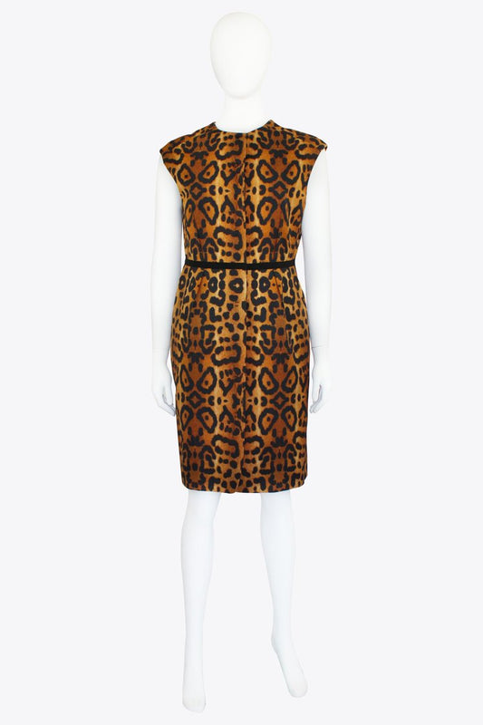 Giambattista Valli Brown Cheetah Print Dress