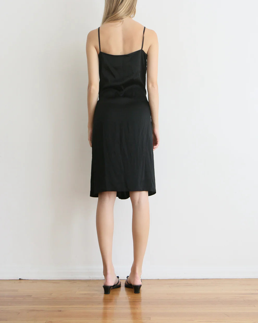 Saint Laurent Black Midi Tank Slip Dress