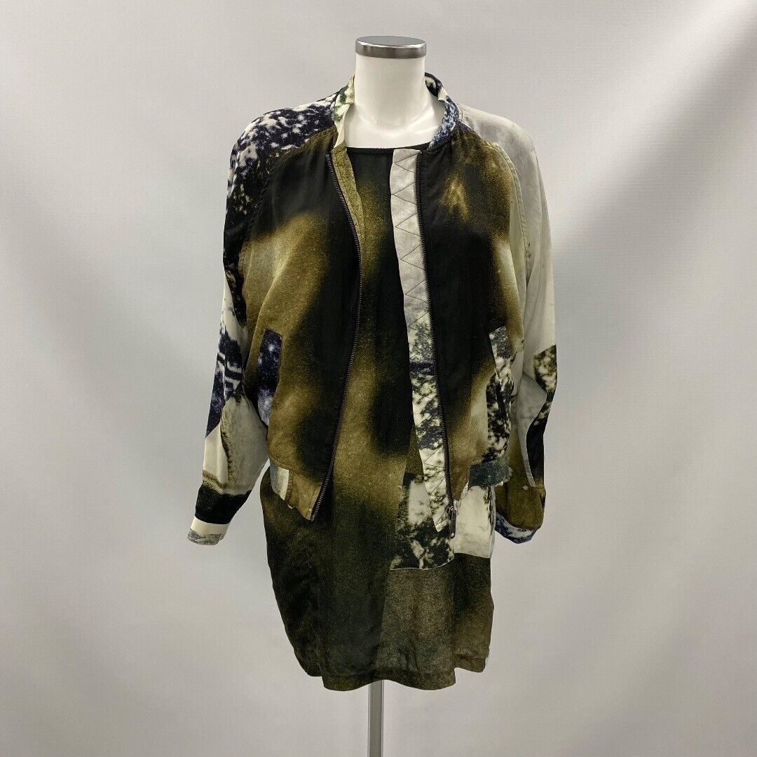 Diesel Green Multi Print Jacket Dress & Jacket Set