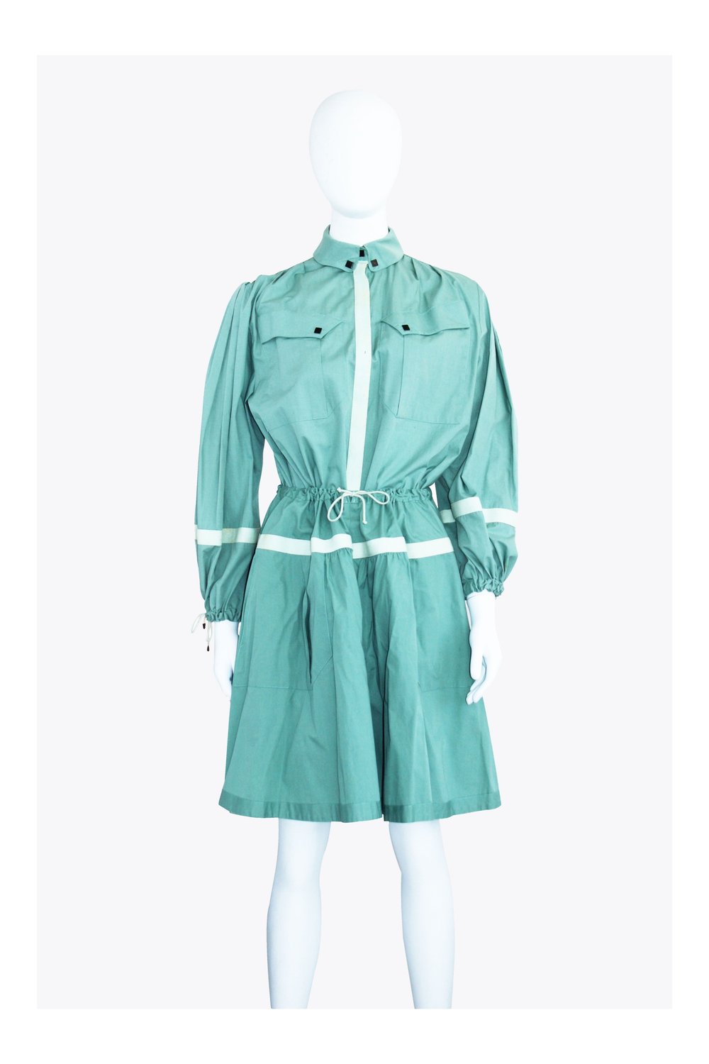 Thierry Mugler Green Matching Jacket & Skirt Set