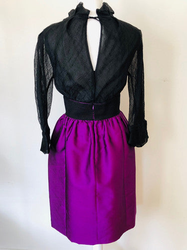 Alberta Ferretti Black and Purple Dress