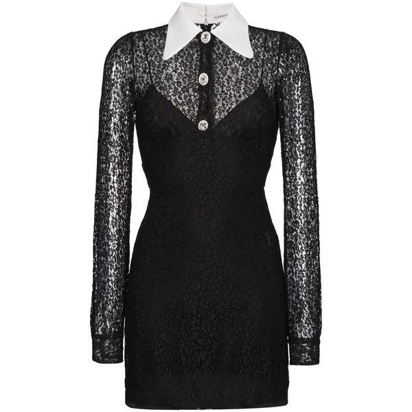 Alessandra Rich Black Lace Dress
