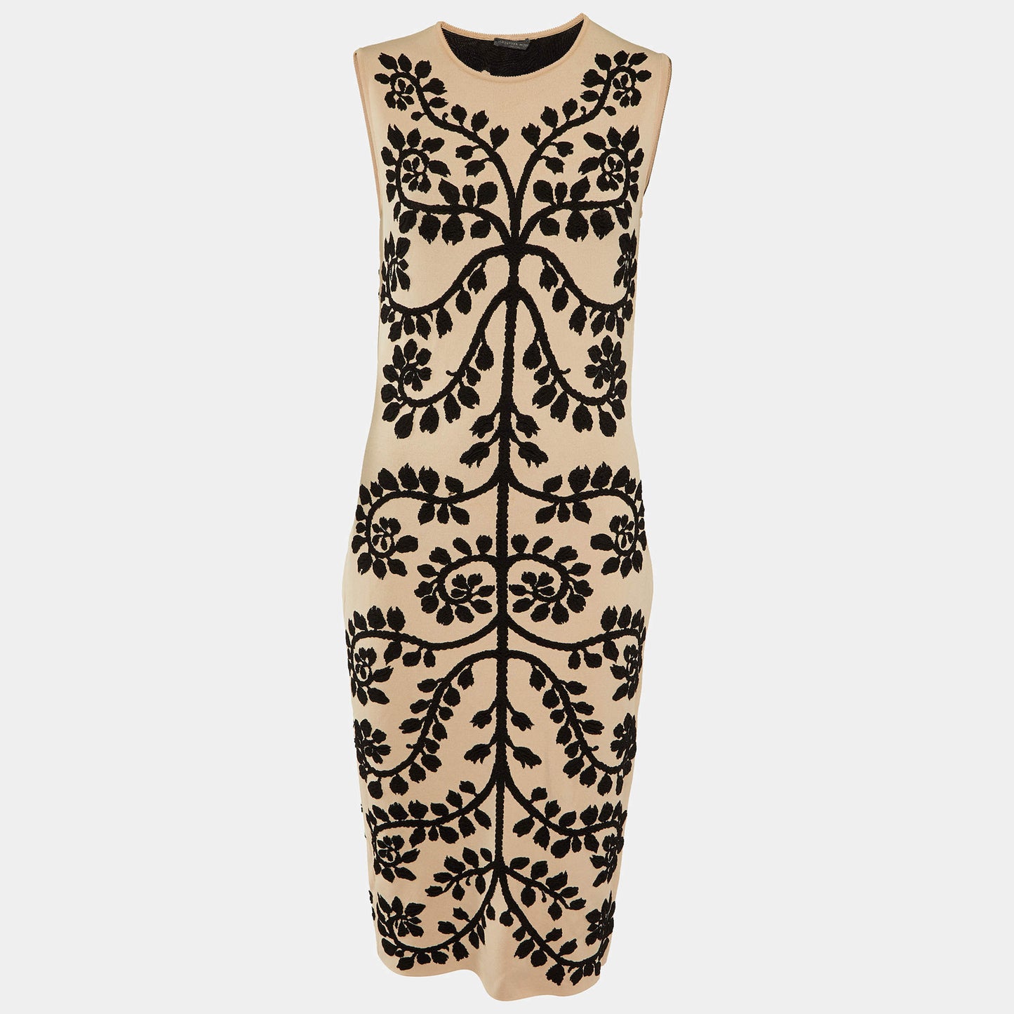 Alexander McQueen White and Black Pattern Dress