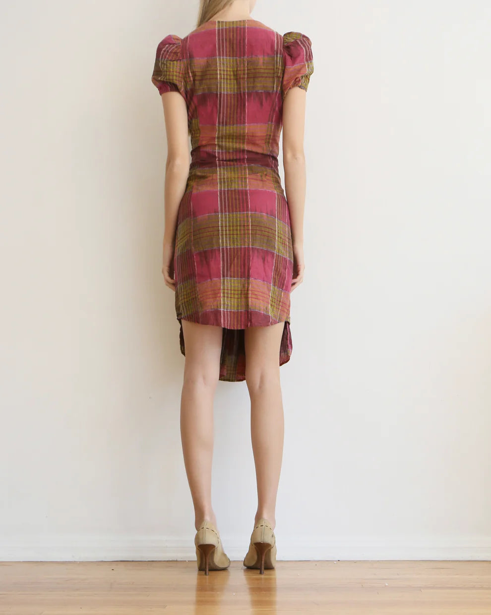 Vivienne Westwood Purple Brown Plaid Peasant Dress