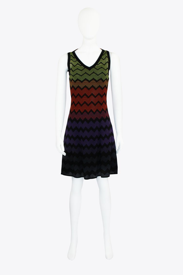 Missoni Rainbow Chevron Sleeveless Dress