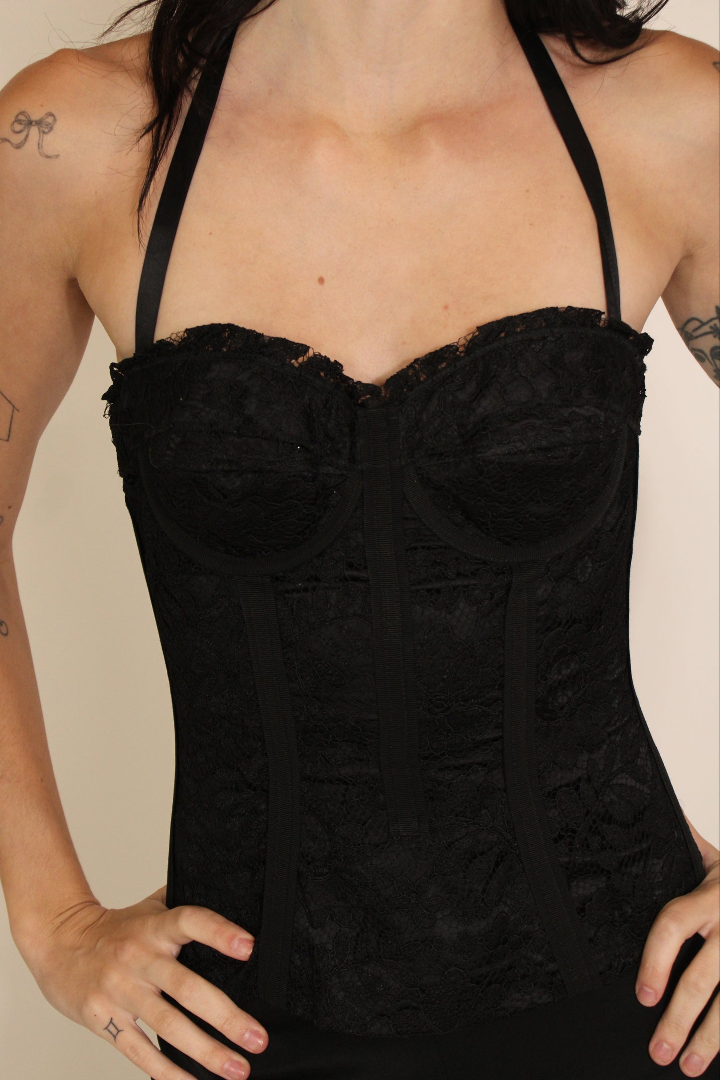 Dolce & Gabbana Black Lace Corset Top