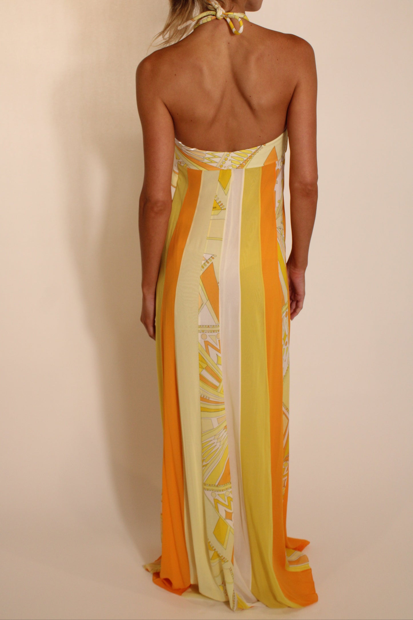 Pucci Yellow Halter Maxi Dress