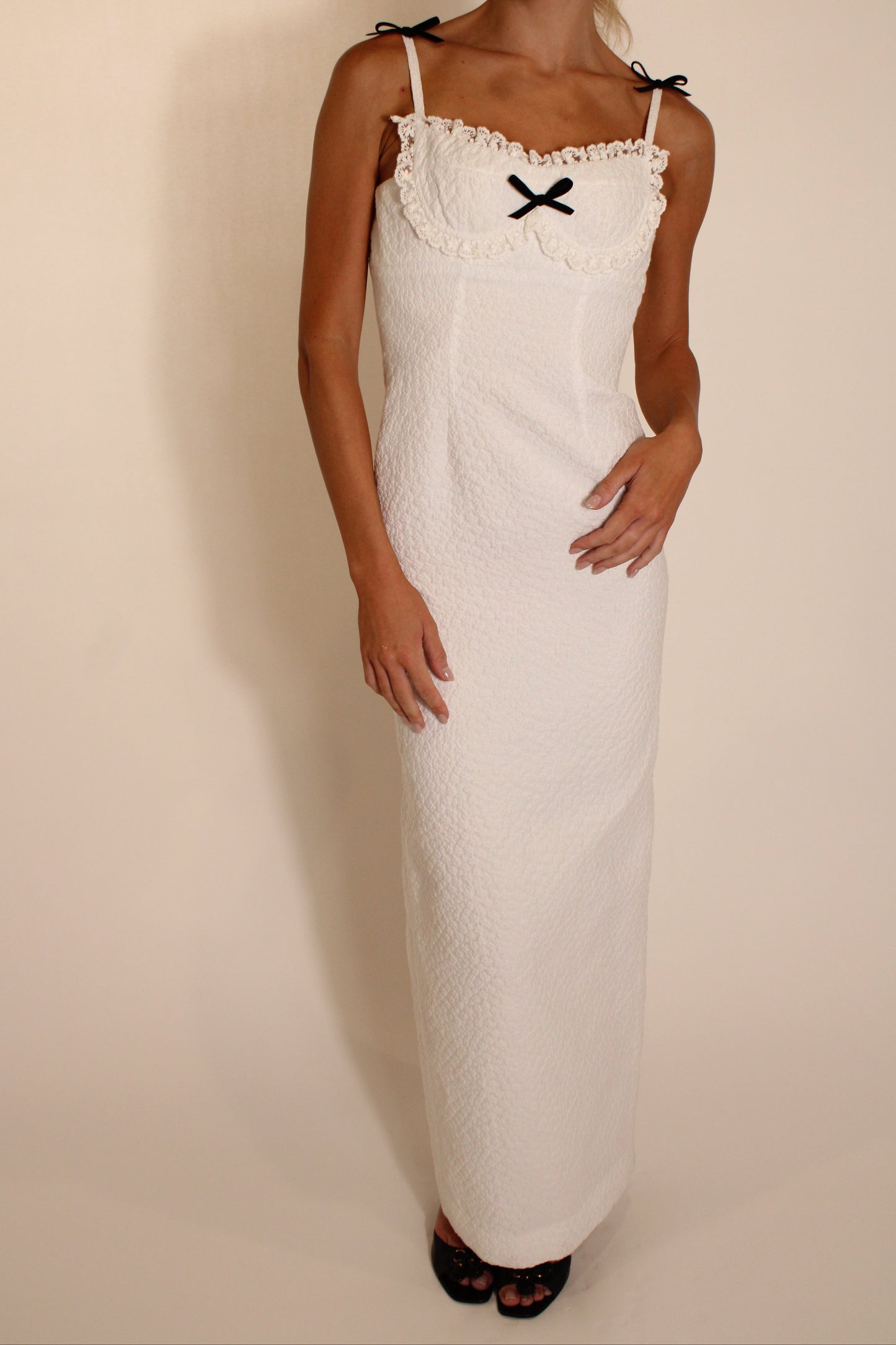 ShuShu Tong White Quilted Maxi Dress