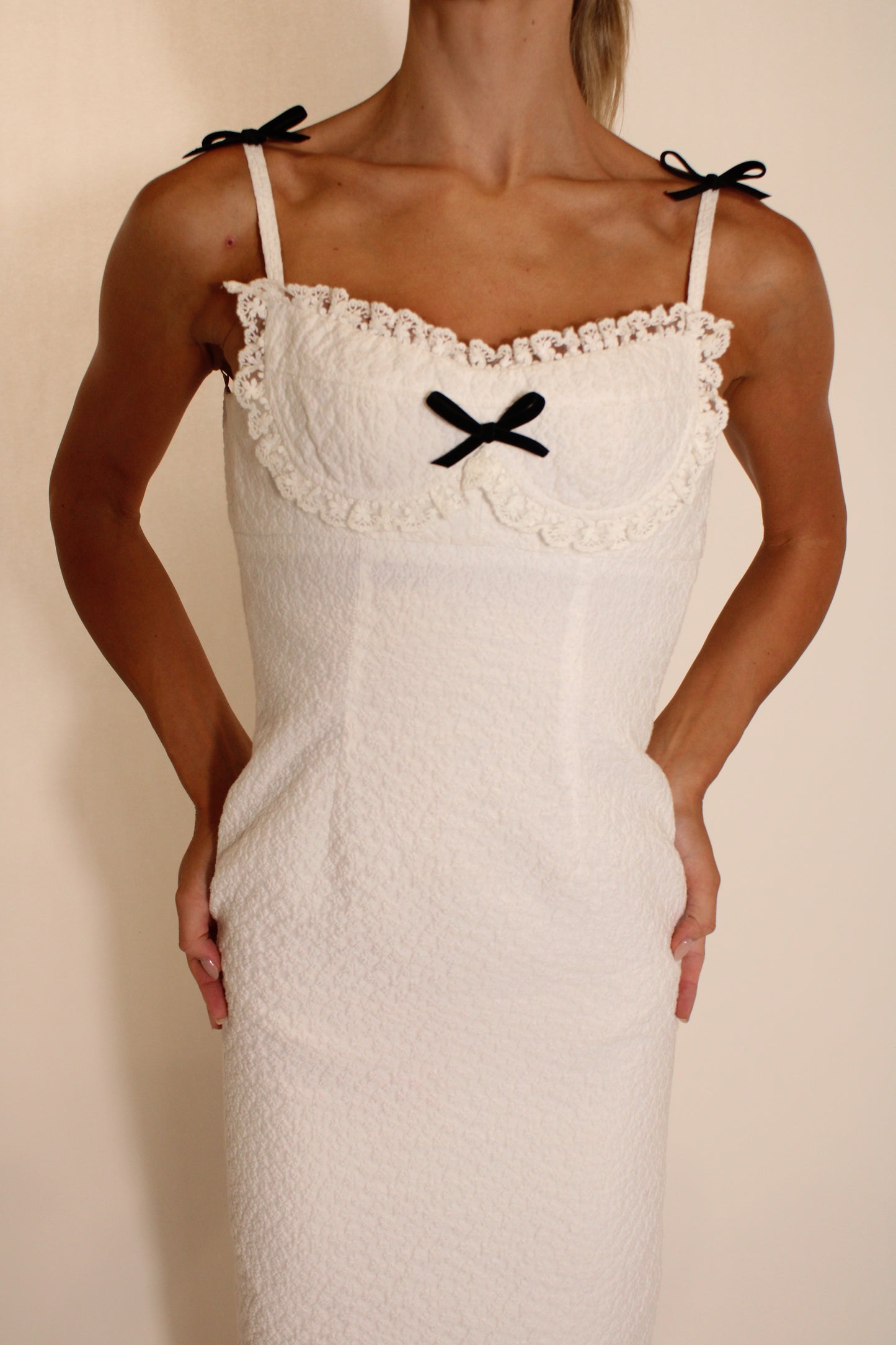 ShuShu Tong White Quilted Maxi Dress