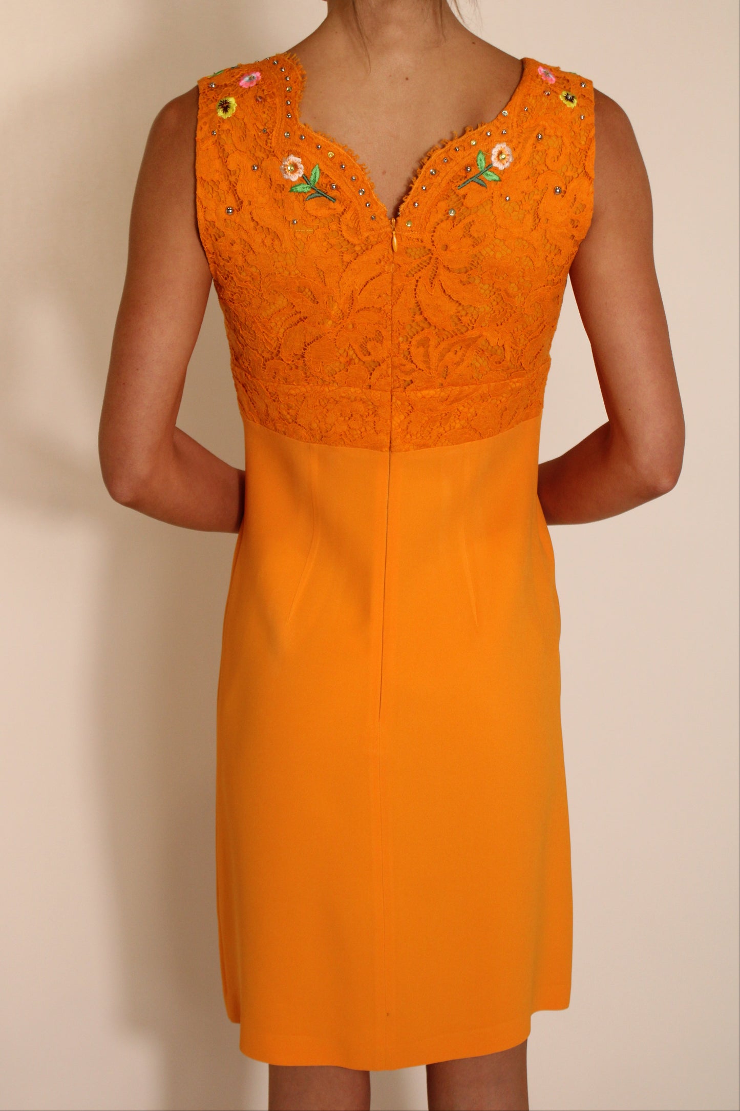 Pucci Orange Embroidered Mini Dress