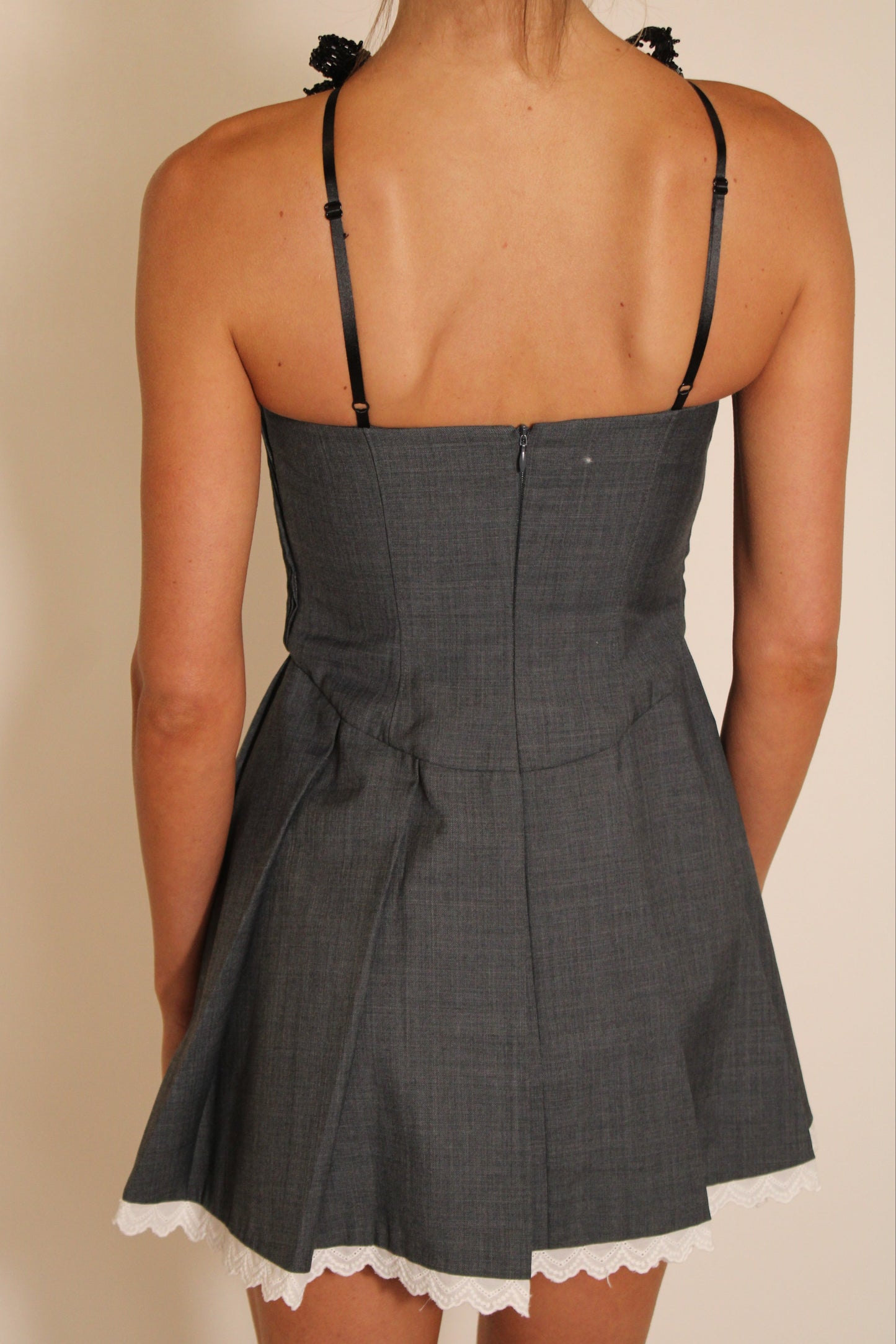 ShuShu Tong Grey Mini Dress With Bows
