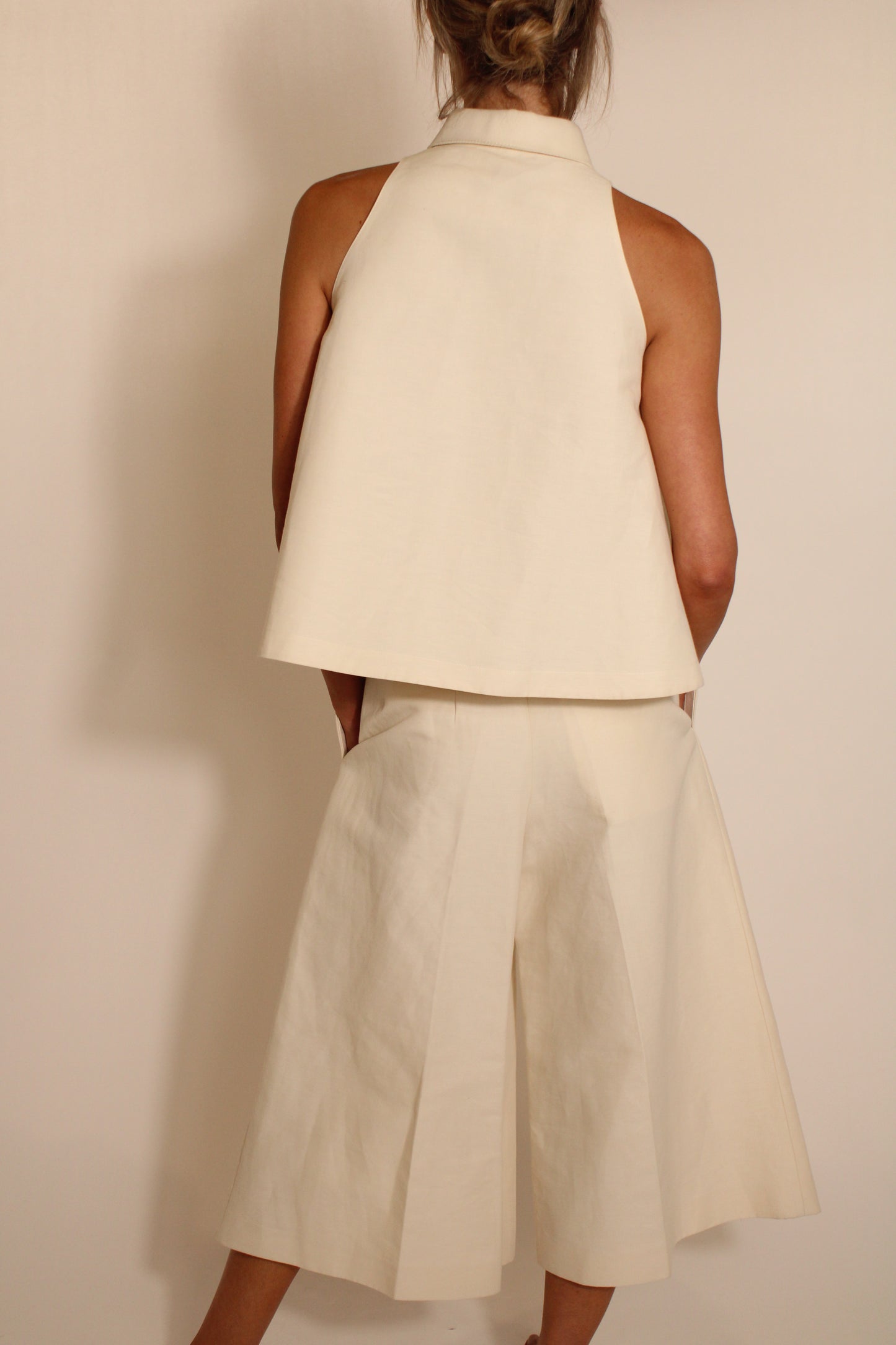 Marni Cream High Neck & Capri Pants Set