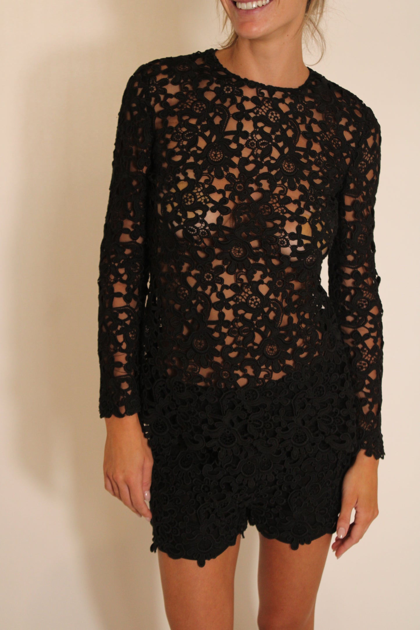 Valentino Black Crochet 2 Piece Set
