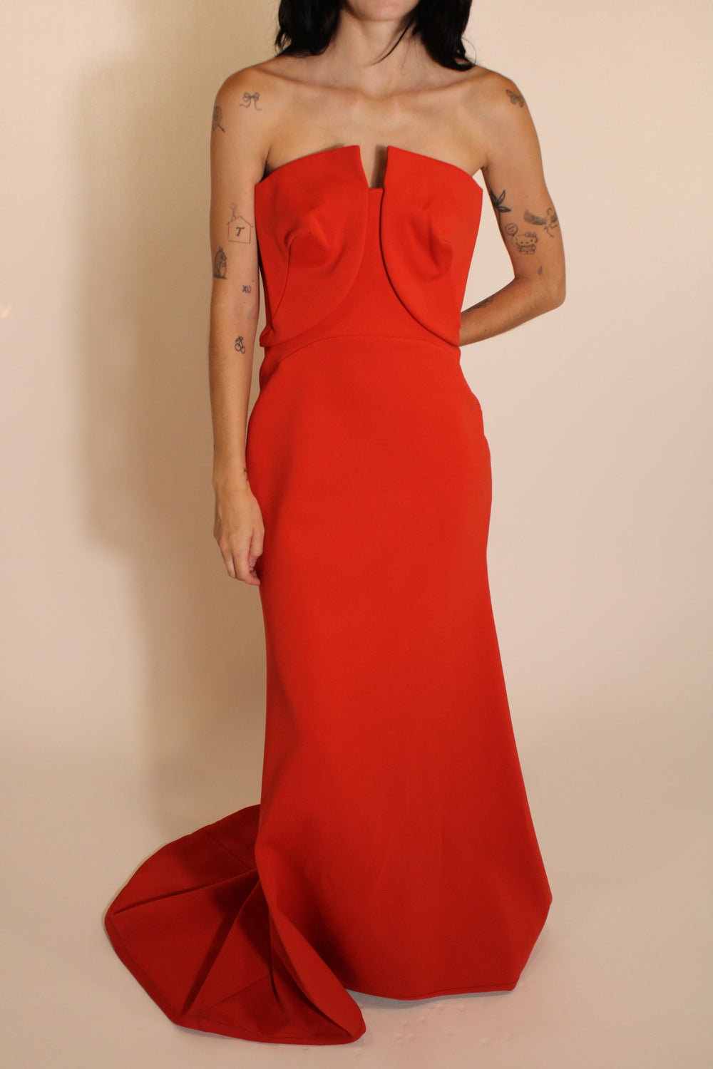Zac Posen Red Strapless Gown