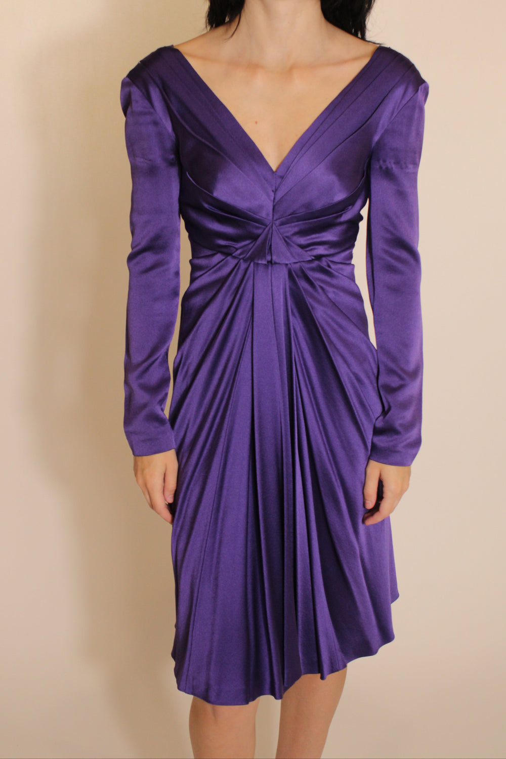 Alberta Ferretti Purple Long Sleeve Dress